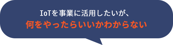 IoTを事業に活用したいが、
何をやったらいいかわからない